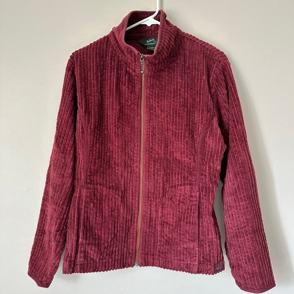 Woolrich Corduroy Jacket Womens MEDIUM Shacket Zip Gorpcore Outdoor Work Red